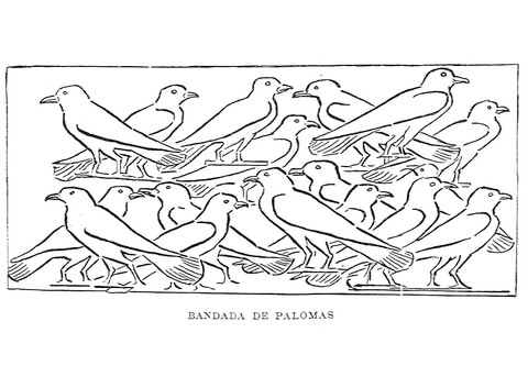 Ancient Egyptian Depiction Of Pigeons Coloring Page